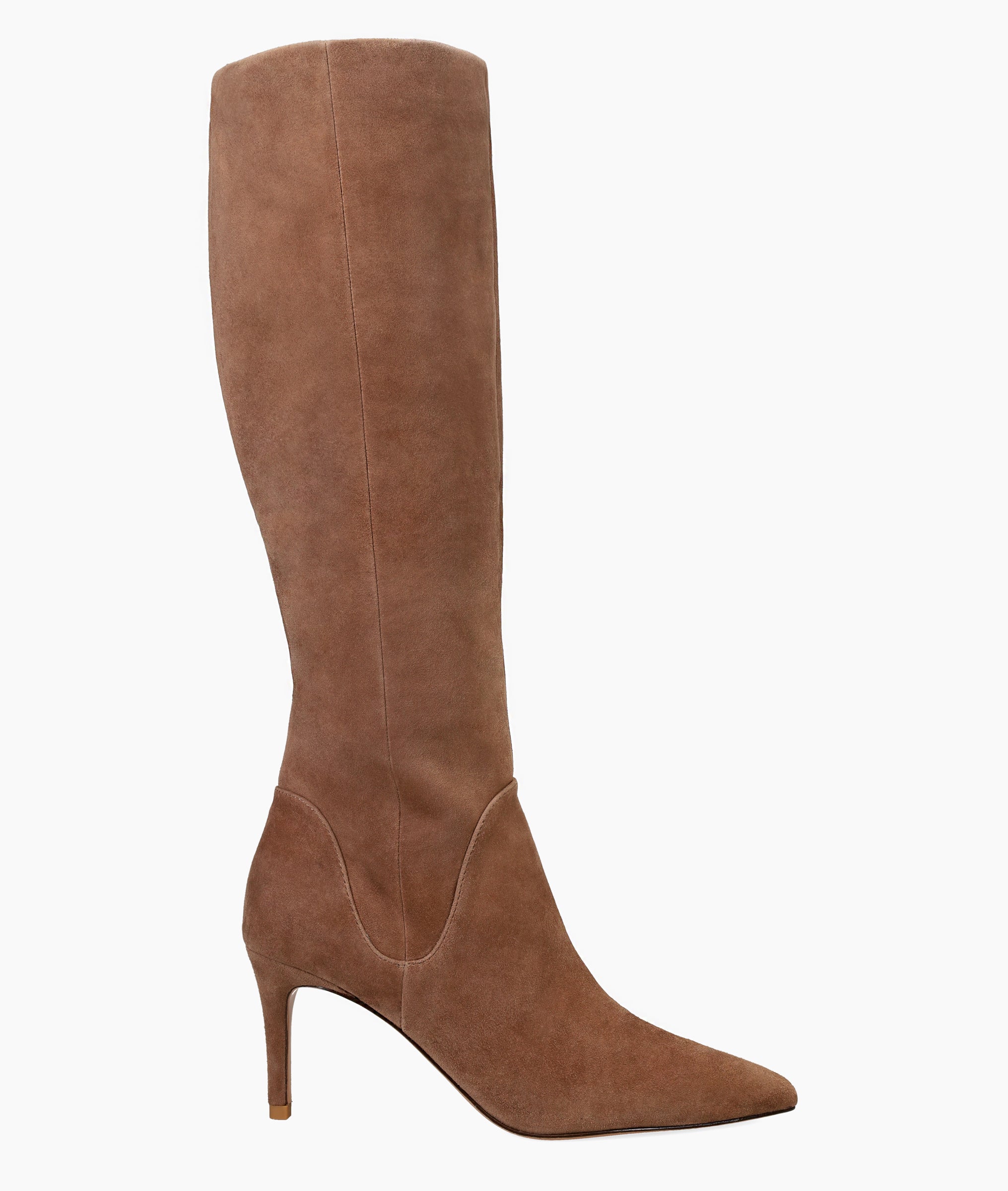 Pelle Moda - Lidya Taupe Suede Knee High Boots - Chic Brown High Heel Boot