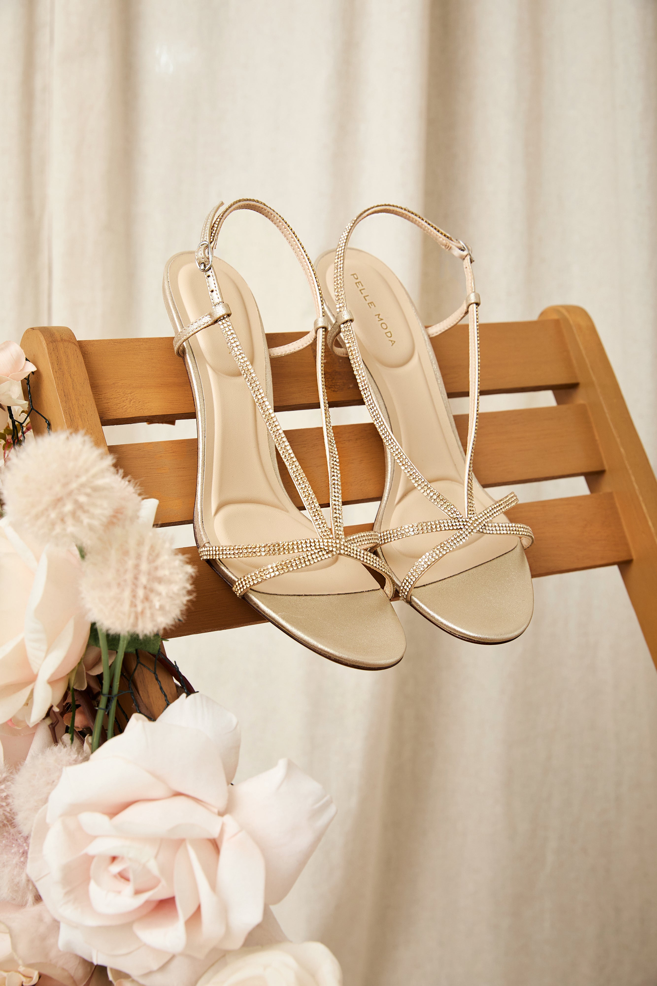 Pelle Moda - Bracen Mid Heel - Gold – Pellemoda.us