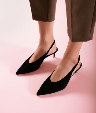 Abbee Slingback Pump Black Suede