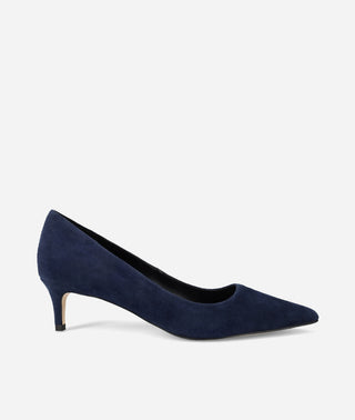 Aeri Low Heel Pump-Midnight Navy Suede-Pelle Moda