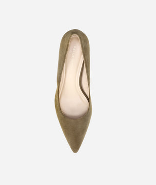 Aeri Low Heel Olive Suede