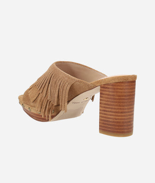 Amani Platform Sandal Caramel Suede
