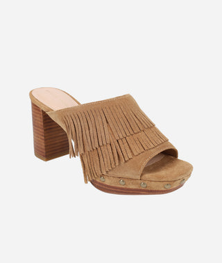 Amani Platform Sandal Caramel Suede