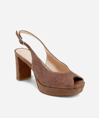 Andee Platform Sandal Taupe Suede
