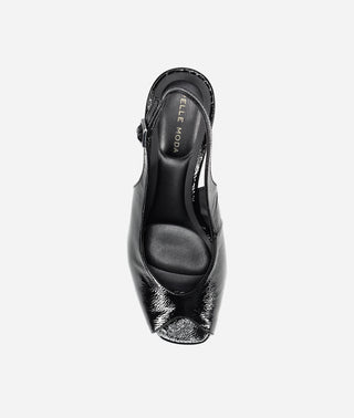 Andee Platform Sandal Black Patent
