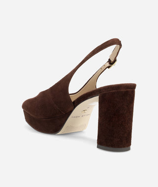 Andee Platform Sandal Chocolate Suede