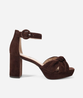 Anesa Platform Chocolate Brown-Suede-Pelle Moda