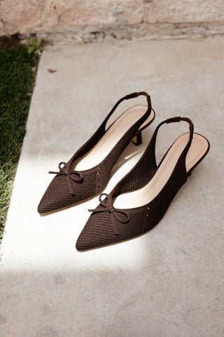 Beliz Slingback Pump Chocolate Knit