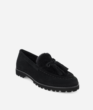 Coraly Loafer Black Suede and Shearling