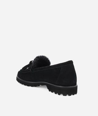 Coraly Loafer Black Suede and Shearling