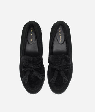 Coraly Loafer Black Suede and Shearling