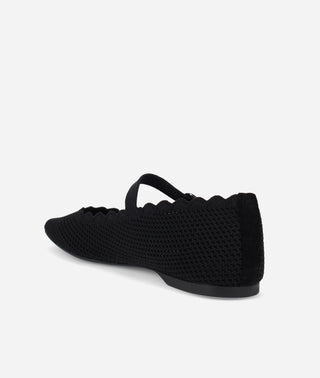 Daely Mary Jane Flat Black Knit