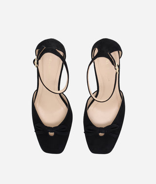 Hasly Block Heel Black Suede