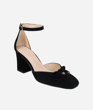 Hasly Block Heel Black Suede
