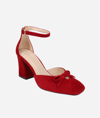 Hasly Block Heel Cranberry Suede