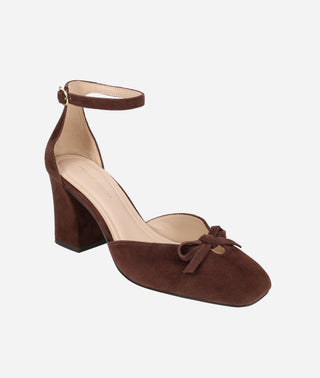 Hasly Block Heel Espresso Suede
