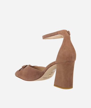 Hasly Block Heel Taupe Suede
