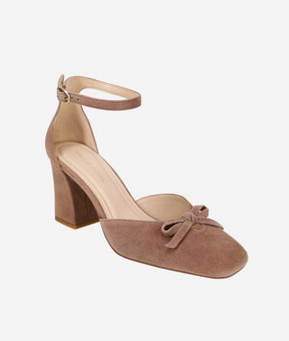Hasly Block Heel Taupe Suede