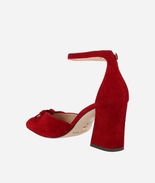 Hasly Block Heel Cranberry Suede