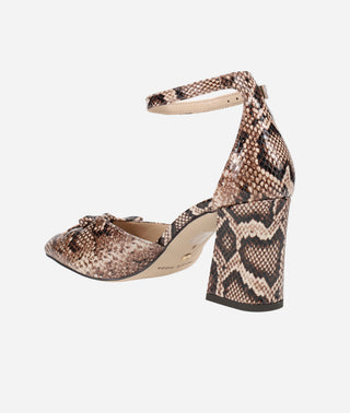 Hasly Block Heel Snake Leather