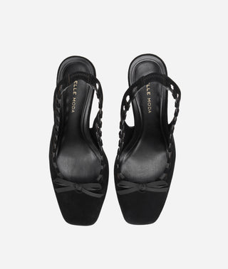 Holly Block Heel Black Suede