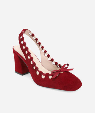 Holly Block Heel Cranberry Suede