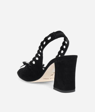 Holly Block Heel Black Suede