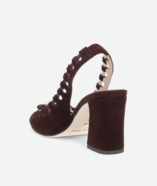 Holly Block Heel Chocolate Suede