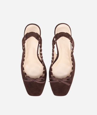 Holly Block Heel Chocolate Suede