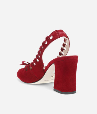 Holly Block Heel Cranberry Suede