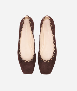 Ilyne Ballet Flat Espresso Suede