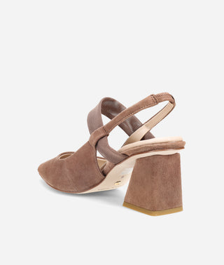 Imelde Slingback Pump Taupe Suede and Mesh