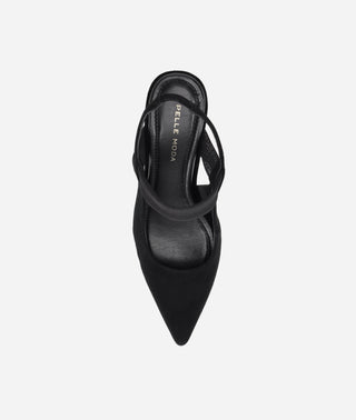 Imelde Slingback Pump Black Suede and Mesh