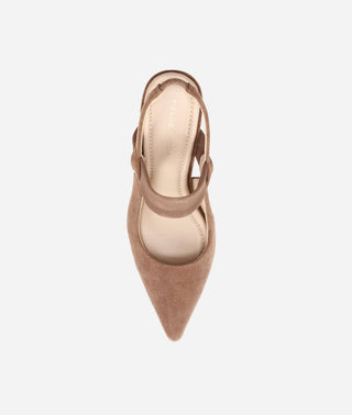 Imelde Slingback Pump Taupe Suede and Mesh