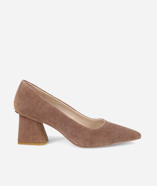 Inell Pump Taupe Suede Block Heel-Pelle Moda
