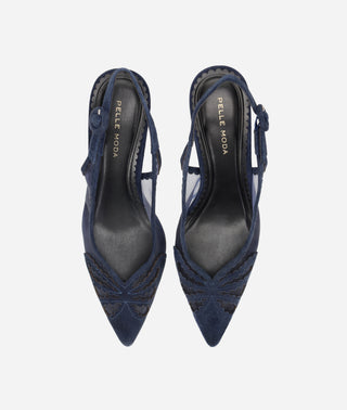 Jacie Slingback Pump Midnight Suede and Mesh