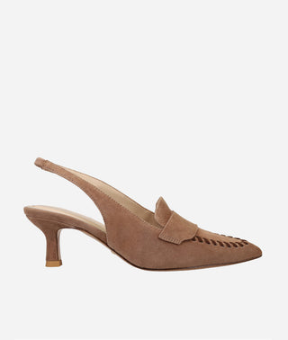 Keagen Low Heel Taupe Pump Suede | Pelle Moda