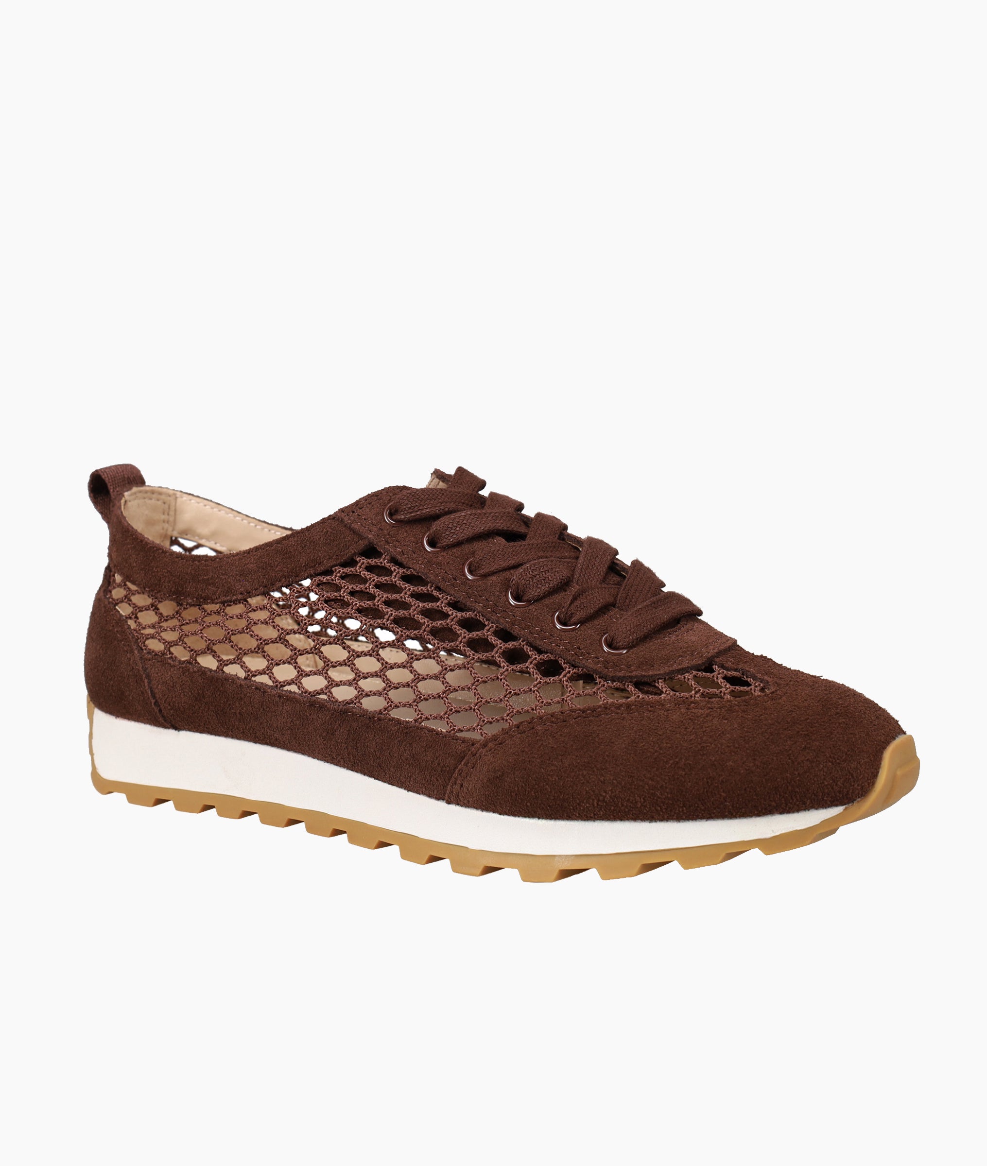Kimsy Kimsy Sneaker Espresso Brown Suede with Mesh | Pelle Moda – Pellemoda.us