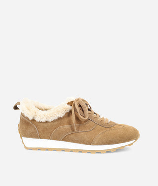 Kosy Shearling Sneaker Caramel Tan-Suede-Pelle Moda