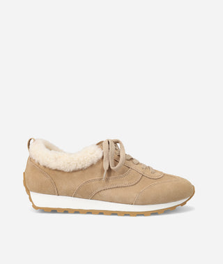 Kosy Shearling Sneaker Ecru Tan-Suede-Pelle Moda