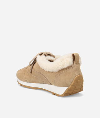 Kosy Shearling Sneaker Ecru Suede
