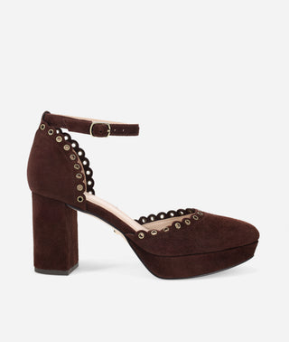 Leana Platform Chocolate Brown Suede-Pelle Moda
