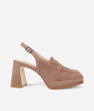 Lora Platform Taupe-Suede-Pelle Moda