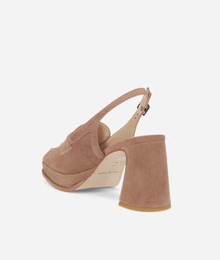 Lora Platform Taupe Suede