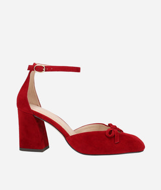 Pelle Moda - Hasly Block Heel Cranberry Suede