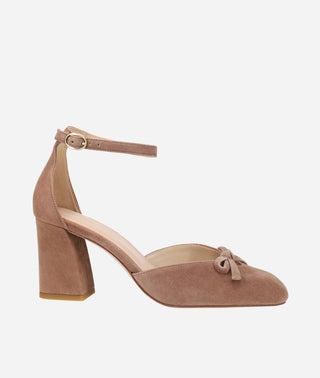 Pelle Moda - Hasly Block Heel Taupe Suede