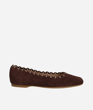 Pelle Moda - Ilyne Ballet Flat Espresso Suede