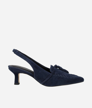 Pelle Moda - Kesia Slingback Pump Midnight Suede