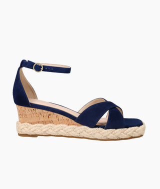 Pelle Moda - Pippen Wedge - Midnight - Navy suede cork wedges