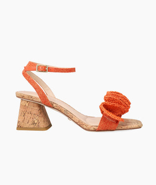 Pelle Moda - Tiann Low Heel - Tangerine - orange cork block heel